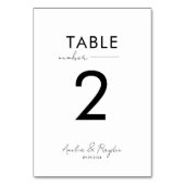 エレガントスクリプトタイポグラフィ結婚の テーブルナンバー (正面)
