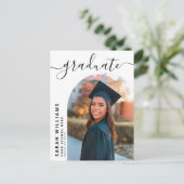 エレガントスクリプトモダンの卒業発表 ポストカード (スタンド正面)