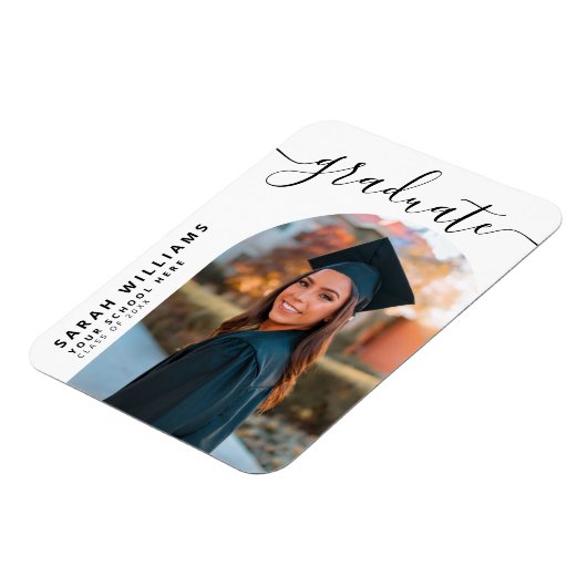 エレガントスクリプトモダンの卒業発表 マグネット (左側)