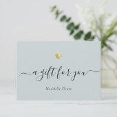エレガントスクリプトモダン金ゴールドハートギフト証明書 (スタンド正面)