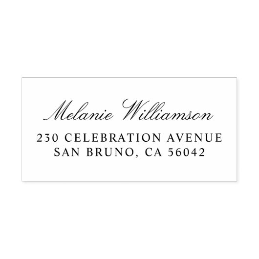 エレガントスクリプト名とクラシック差出人住所 ラバースタンプ (インプリント)