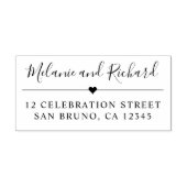 エレガントスクリプト名とモダンハート差出人住所 ラバースタンプ (インプリント)