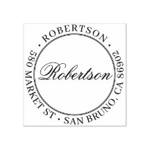 エレガントスクリプト名のラウンドフォーマル差出人住所