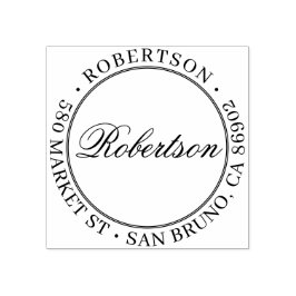 エレガントスクリプト名のラウンドフォーマル差出人住所 ラバースタンプ