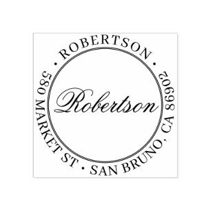 エレガントスクリプト名のラウンドフォーマル差出人住所 ラバースタンプ