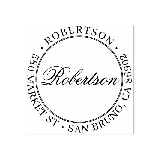 エレガントスクリプト名のラウンドフォーマル差出人住所 ラバースタンプ (インプリント)