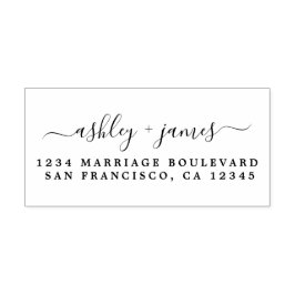 エレガントスクリプト名の結婚差出人住所 セルフインキングスタンプ