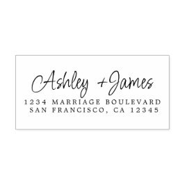 エレガントスクリプト名の結婚差出人住所 セルフインキングスタンプ