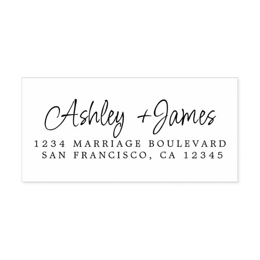 エレガントスクリプト名の結婚差出人住所 セルフインキングスタンプ (デザイン)