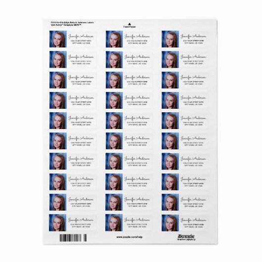 エレガントスクリプト名カスタムフォト差出人住所 ラベル (フルシート)