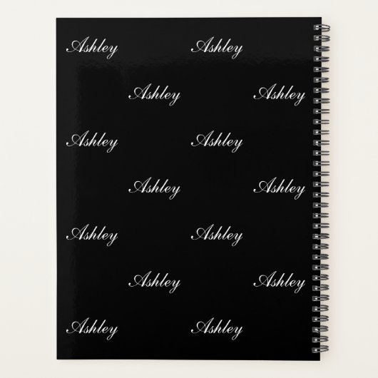 エレガントスクリプト名パターパーソナライズされたン プランナー手帳 (裏面)