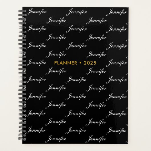 エレガントスクリプト名パターパーソナライズされたン プランナー手帳 (正面)