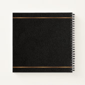 エレガントスクリプト名モノグパーソナライズされたラム黒 ノートブック (裏面)