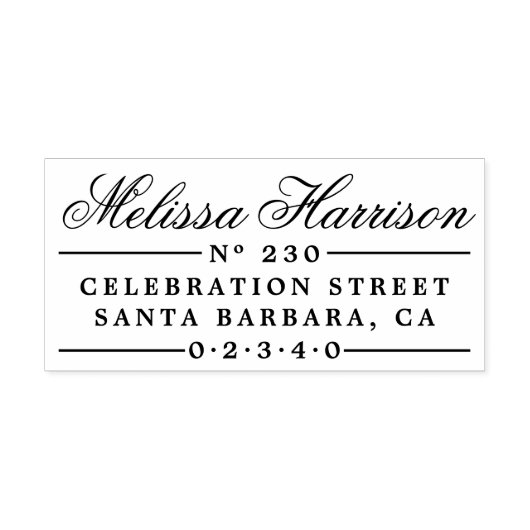 エレガントスクリプト名 |ヴィンテージ差出人住所 ラバースタンプ (インプリント)