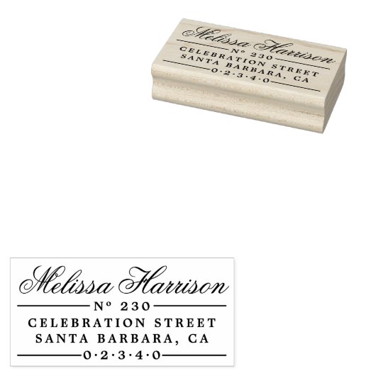 エレガントスクリプト名 |ヴィンテージ差出人住所 ラバースタンプ (押印)