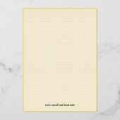 エレガントスクリプト白金ゴールド結婚式の日付を保存 箔招待状 (裏面)