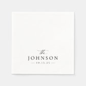 エレガントスクリプト白黒結婚の スタンダードカクテルナプキン (正面)