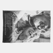 エレガントスクリプト祖父母おもしろい定義フォト キッチンタオル (横)