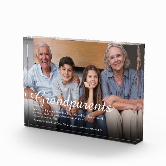 エレガントスクリプト祖父母おもしろい定義 フォトブロック (右)