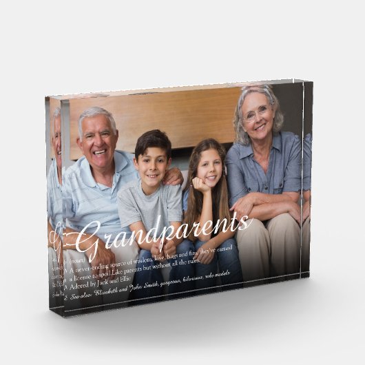 エレガントスクリプト祖父母おもしろい定義 フォトブロック (左)