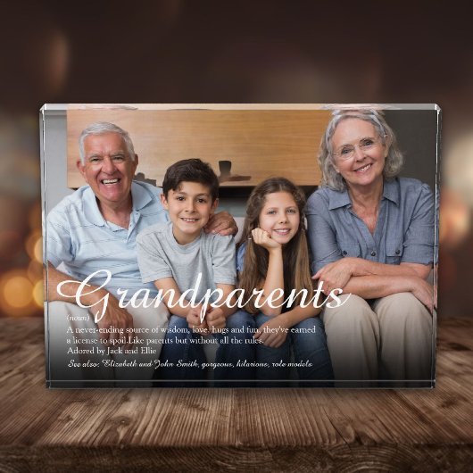 エレガントスクリプト祖父母おもしろい定義 フォトブロック