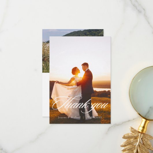 エレガントスクリプト結婚サンキューカードW注記 サンキューカード (正面/裏面インサイチュ)