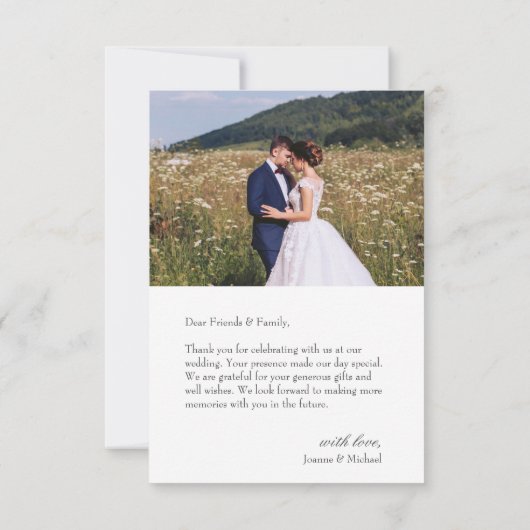 エレガントスクリプト結婚サンキューカードW注記 サンキューカード (裏面)