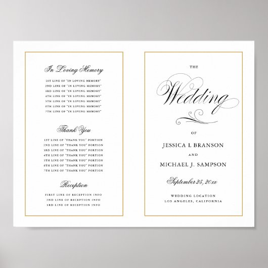 エレガントスクリプト結婚式 プログラム外部ダウンロード ポスター (正面)