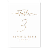 エレガントスクリプト金ゴールドの結婚テーブル番号 テーブルナンバー (正面)