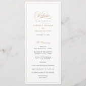 エレガントスクリプト金ゴールドモダン書道結婚の プログラム (正面)