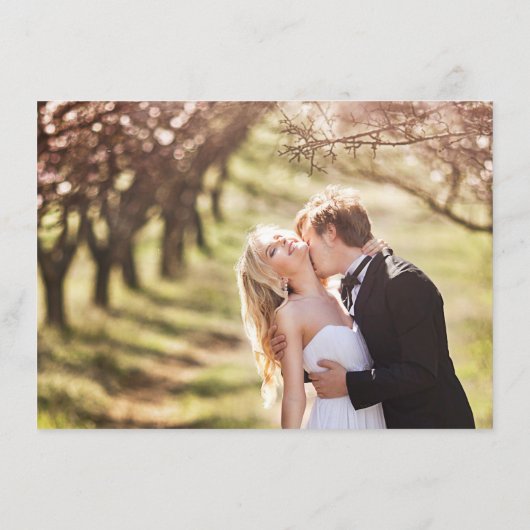 エレガントスクリプト金ゴールド赤面の結婚フローラ詳細 エンクロージャーカード (裏面)