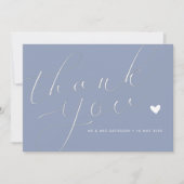 エレガントスクリプト・ダスティブルー結婚・サンキューカード サンキューカード (正面)