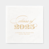 エレガントスクリプト 2025年卒業 箔ナプキン (正面)