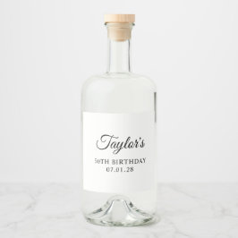 エレガントスクリプト 50歳の誕生日 リキュールボトルラベル