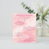 エレガントスクリプトBurgundyバラ金ゴールド結婚のメニュー (スタンド正面)