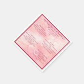 エレガントスクリプトBurgundyバラ金ゴールド結婚のメニュー スタンダードカクテルナプキン (角)