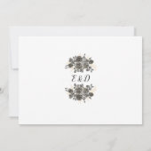 エレガントスクリプトGothicバラフローラ結婚写真 招待状 (裏面)