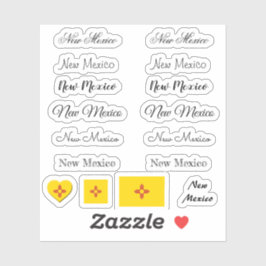 エレガントスクリプトNew Mexico & Flag USA /nameセット シール