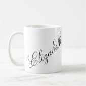 エレガントスクリプパーソナライズされたト名 コーヒーマグカップ (左)