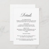 エレガントスクリプフォーマルトの結婚詳細 エンクロージャーカード (正面/裏面)