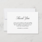 エレガントスクリプフォーマルト最小結婚白 サンキューカード (正面)