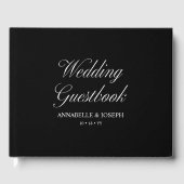 エレガントスクリプフォーマルト最小結婚黒 ゲストブック (正面)
