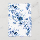 エレガントスクリプフランスのト青フローラ結婚トイル エンクロージャーカード (裏面)