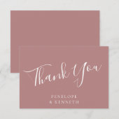 エレガントスクリプミニマルトのカスタムウェディングダスティバラ サンキューカード (正面/裏面)