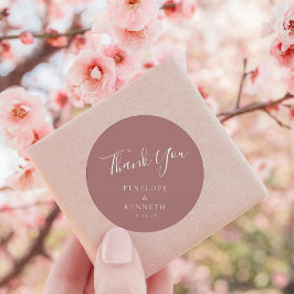 エレガントスクリプミニマルトのカスタムウェディングダスティバラ ラウンドシール