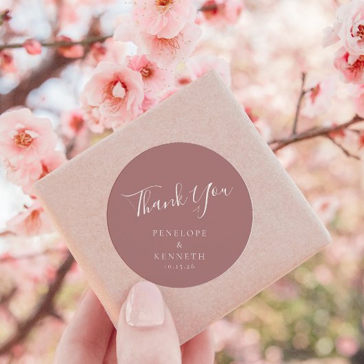 エレガントスクリプミニマルトのカスタムウェディングダスティバラ ラウンドシール