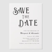 エレガントスクリプミニマルト日付を保存結婚する ベラム紙招待状 (正面)