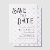 エレガントスクリプミニマルト日付を保存結婚する ベラム紙招待状 (オフセット (招待状))