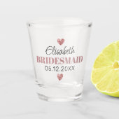 エレガントスクリプモダントかわいいグリッターハートカスタム ショットグラス (正面)