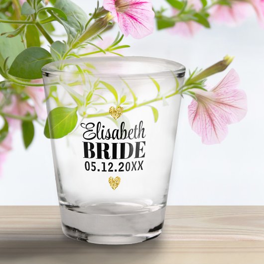 エレガントスクリプモダントかわいいグリッターハートカスタム ショットグラス